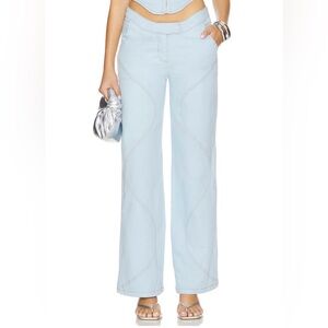 BY.DYLN Ramona Wide Leg Jeans in Light Blue